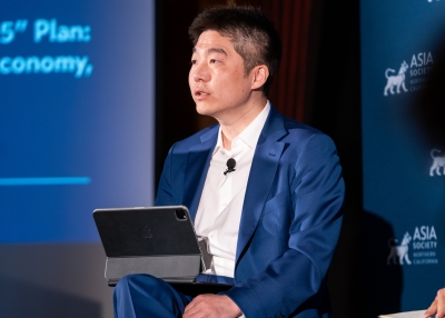 Jing Qian moderates "Assessing the 'Made in China 2025' Plan: Key Challenges Shaping Politics, Economy, Technology, and Society" at the  at Asia Society's 2025 Future of U.S. and China Conference.