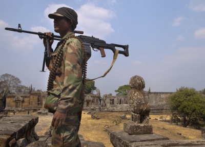 Soldier on Thai-Cambodian border
