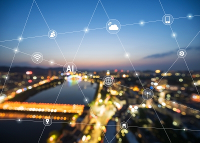 Smart city, urban big data concept image 