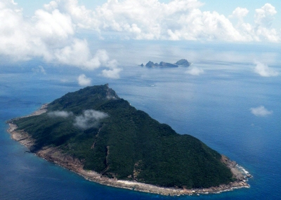 Aerial shot of Diaoyu/Senkaku Islands in the East China Sea