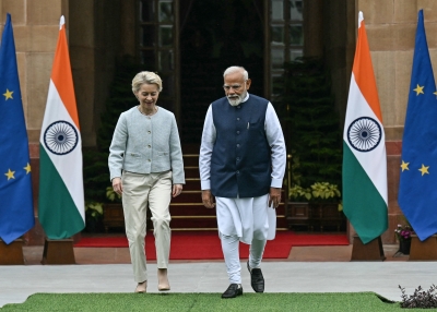 European Commission President Ursula von der Leyen and India's Prime Minister Narendra Modi