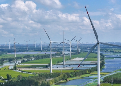 Wind turbines Huai'an City, Jiangsu province, China