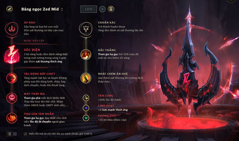 Bảng ngọc Zed mid