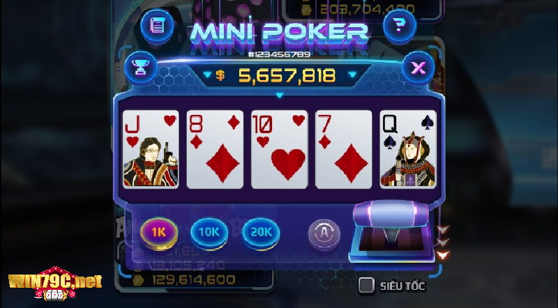 Game đổi thưởng Mini Poker hấp dẫn nhiều cược thủ